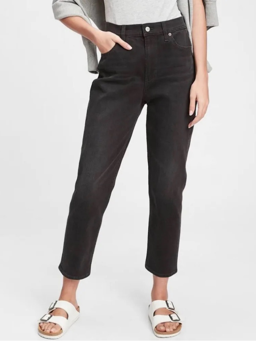 GAP black mom high rise jeans size 26 petite